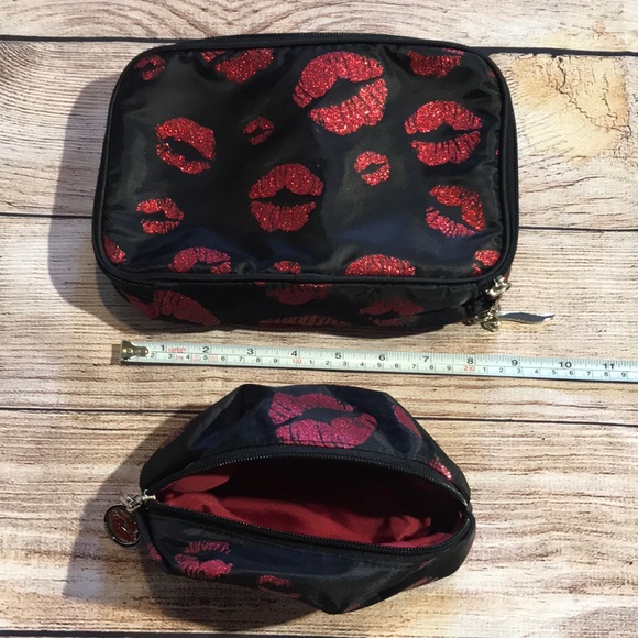 Sephora Makeup Bag Set Glitter Lip Print - Picture 6 of 8